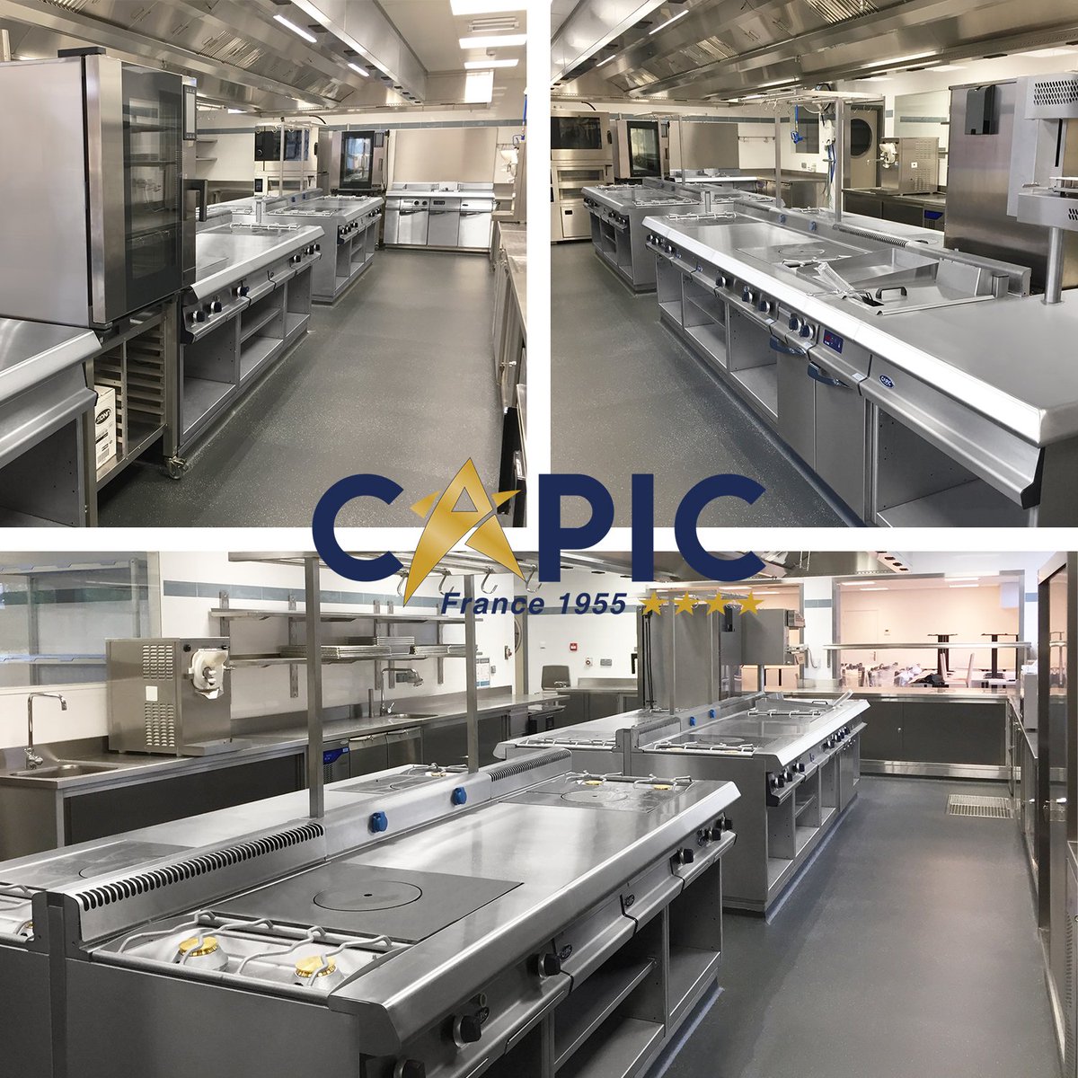 CAPIC_FR's tweet image. Un nouveau projet mené à bien par ERM et l'installateur @GBMcuisines pour une cuisine didactique à Uccle (Belgique) ✔️
Au menu 🍴 des plaques coups de feu, plaques à snacker, feux vifs et friteuses
Nous souhaitons un bon apprentissage aux élèves 👨‍🍳👍
#restauration #cuisine #chr