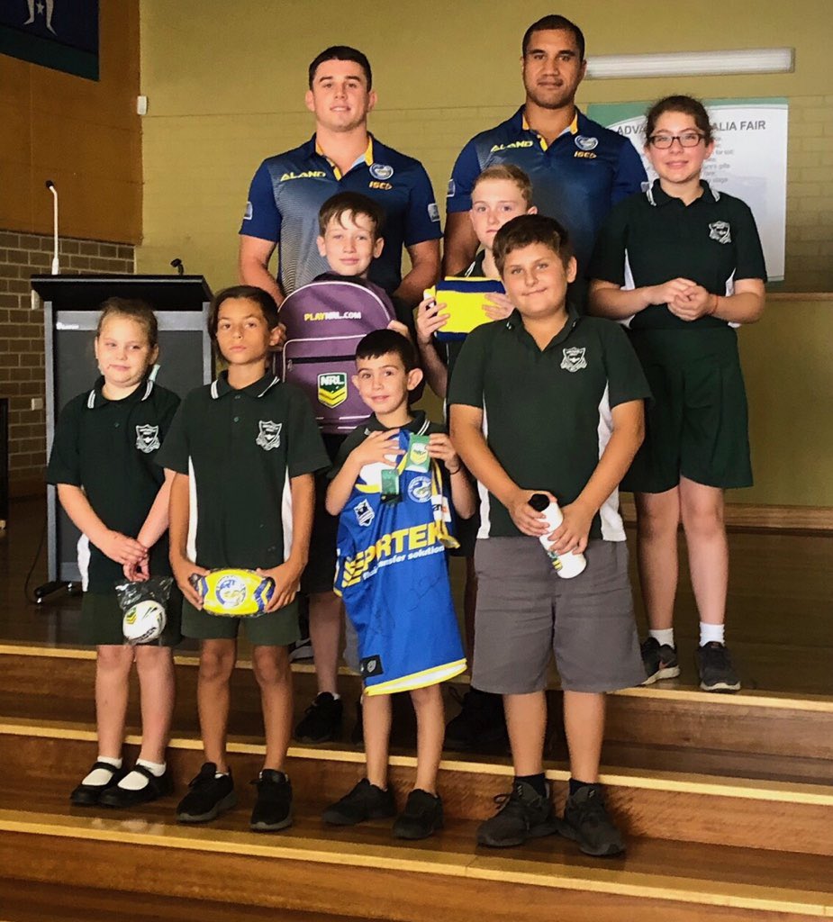 Thanks to the <a href="/TheParraEels/">Parramatta Eels</a> players who came to visit our Year 2-6 students to educate them on the importance of hydration, sleep and belonging!