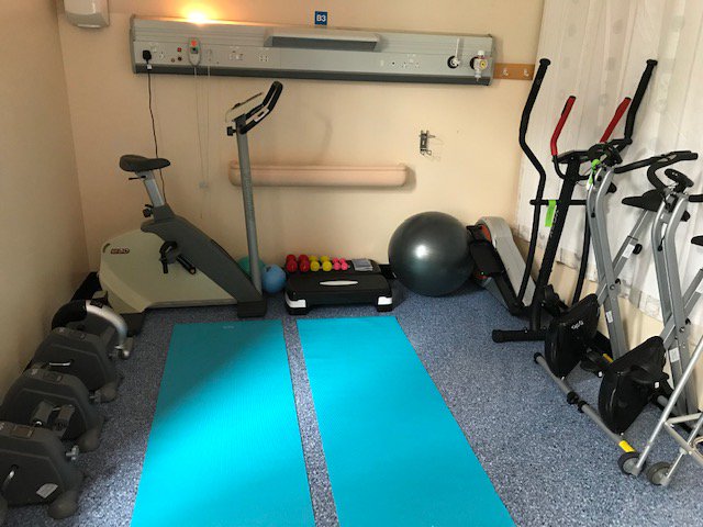 elfcharity's tweet photo. We have supplied our ELF-funded generic therapist based at Yarty Ward with some new exercise equipment. These fold up bikes, seated bikes, exercise mats and pilates balls will be invaluable in aiding patients with their fitness and recovery. https://t.co/OVVPNITWtI