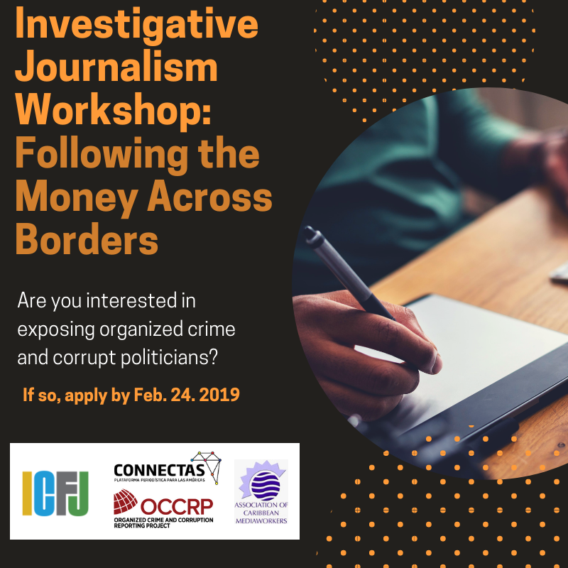 ICFJ's tweet photo. Interested in expanding your ability to use digital tools and track financial fraud across borders? Learn more about this #LatAm investigative workshop: https://t.co/rdJWy7nj2Q https://t.co/FFQCGOdpOG