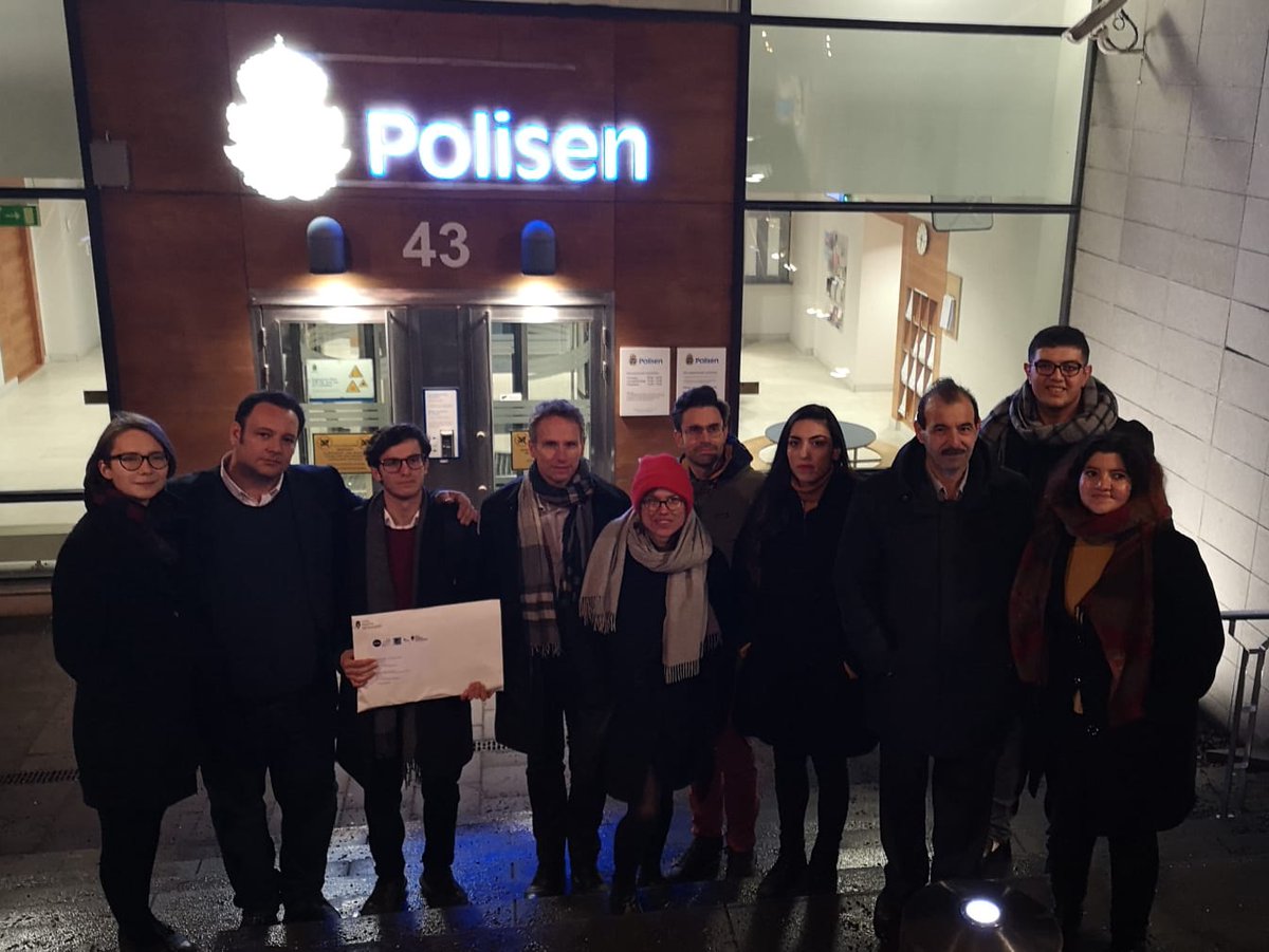 cristianfergo's tweet photo. The fight for justice continues. Together w/ 9 #Syrian #torture survivors @ECCHRBerlin filed a criminal complaint in #Sweden ag #Assad’s Intelligence. Swedish judiciary must issue international arrest warrants. @crd @anwaralbounni @SyrianCenter #CaesarFilesGroup #Justice4Syria https://t.co/PsnyEst3Ih