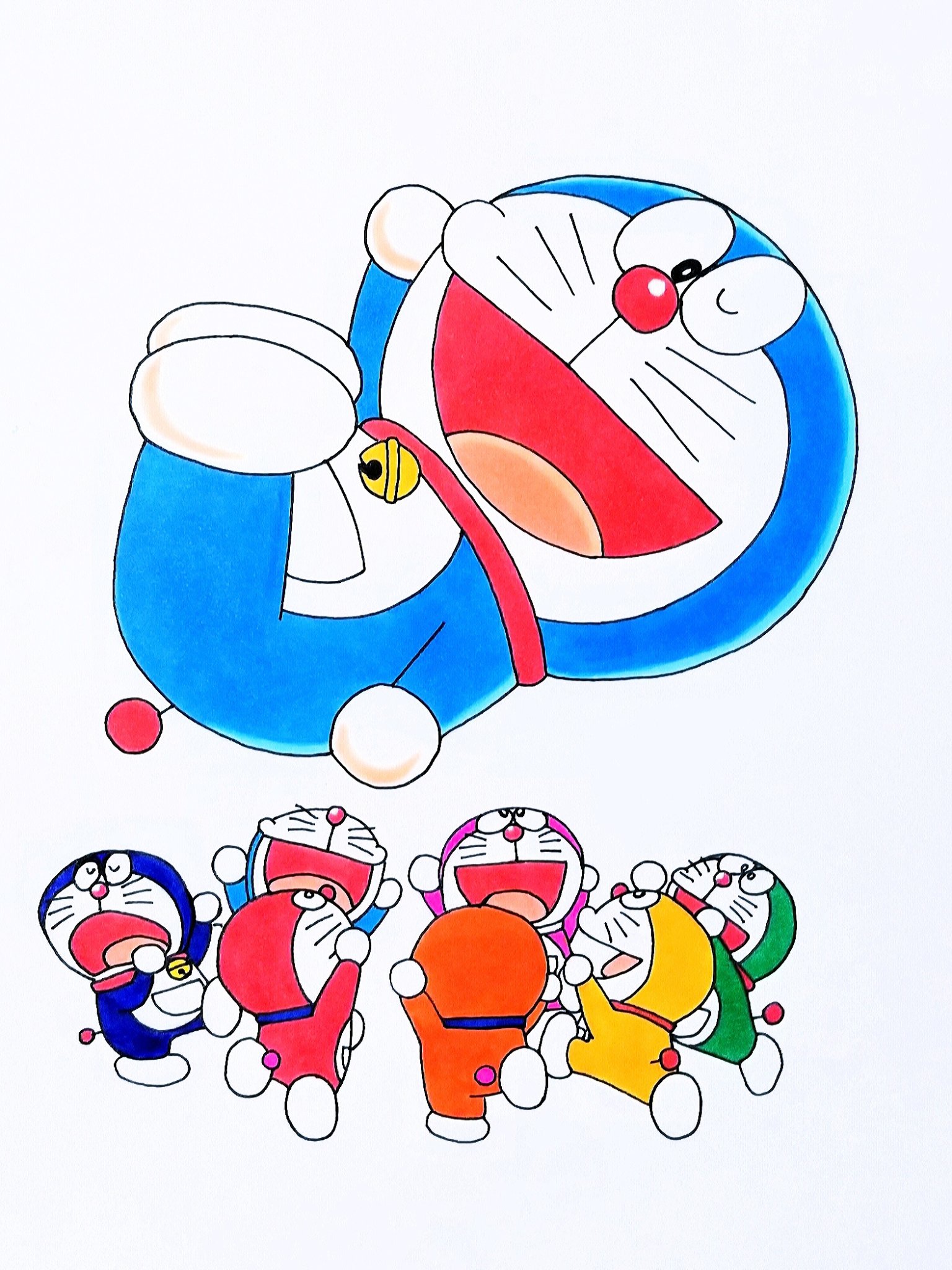 تويتر ちゃますけ على تويتر ドラえもん よりドラえもんをミニドラがわっしょい 模写 0 2ドローイングでペン入れ コピック仕上げです ドラえもん模写がクセになりそう 笑 T Co Bvranqo1qr
