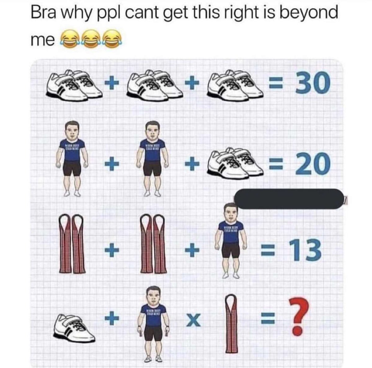 TickMemes's tweet image. Anyone that figures this out on their 1st try will get £100 😂👇🏽