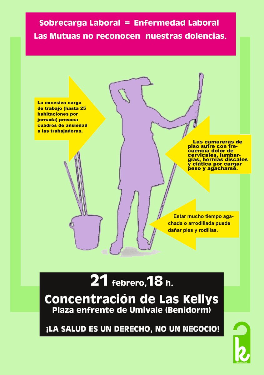 PedroConca1's tweet photo. Demà tots amb les @kellysbenidorm en la lluita pels seus drets laborals .@APuntdirecte #Àpunt #Kellys #Dretslaborals #Malaltiesprofessionals #Epicondilitis #Busitis #TúnelCarpiano #Benidorm https://t.co/gDR3S1LOhc