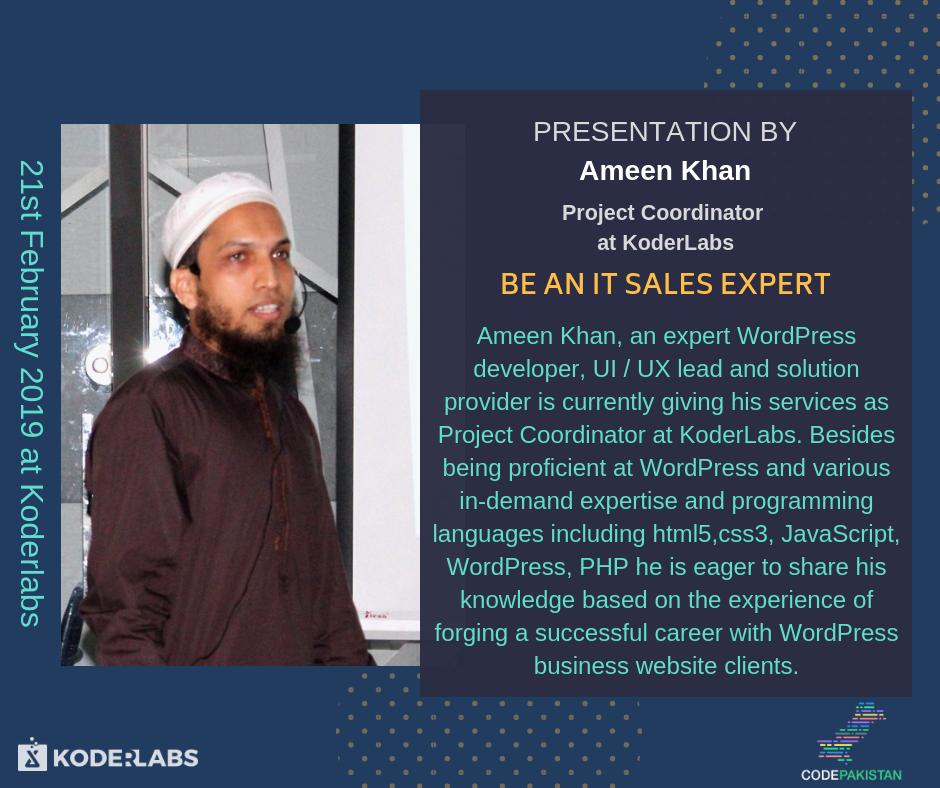 CodePakistanio's tweet image. Are you a sales person and will to boost your sales with better technical understandings? Well, Ameen Khan, our expert will be sharing valuable information about the technical aspect of web development that will surely help you to win your sales ground efficiently | #CodePakistan