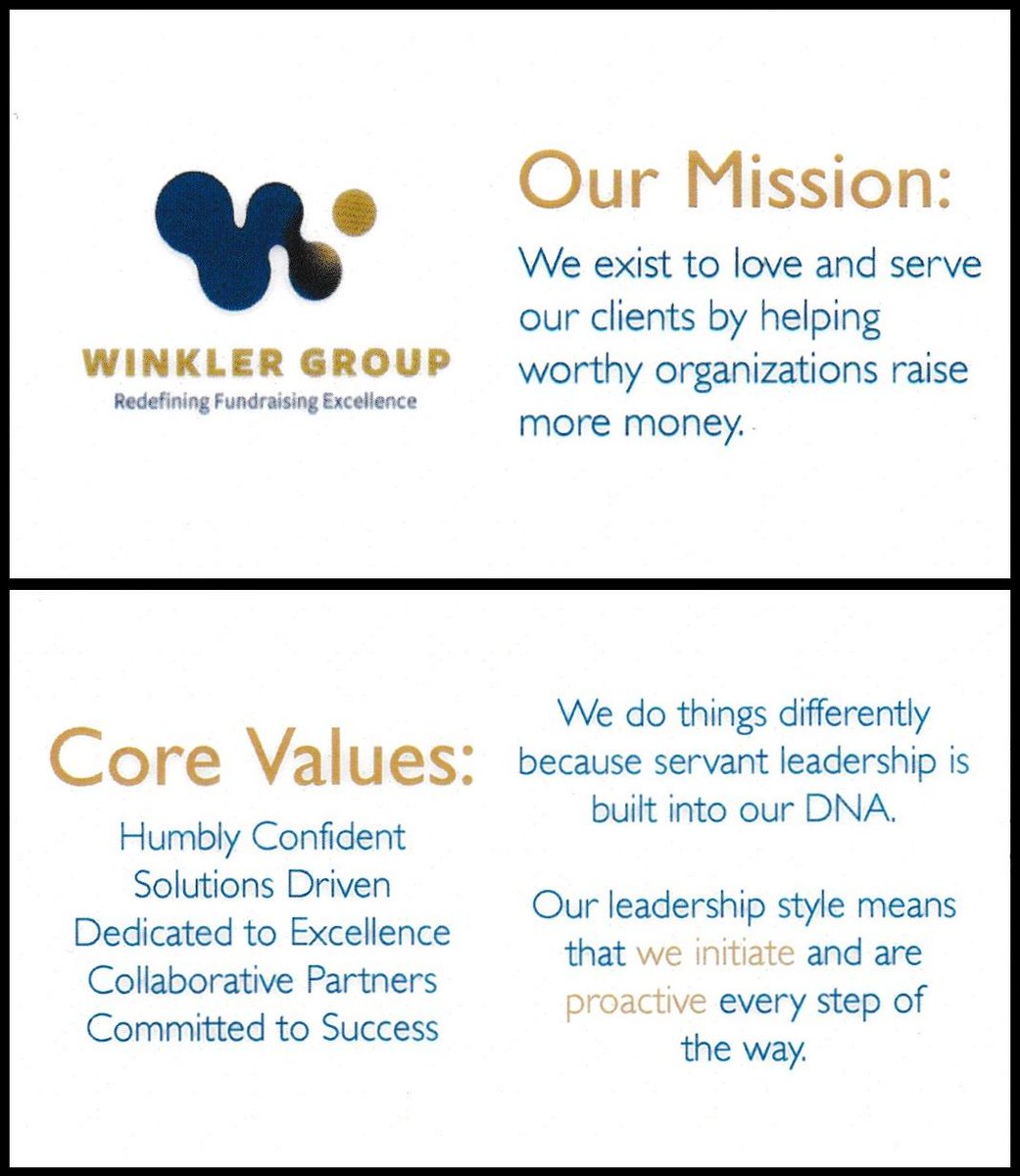 The Winkler Group's Mission: we exist to love and serve our clients by helping worthy organizations raise more money.