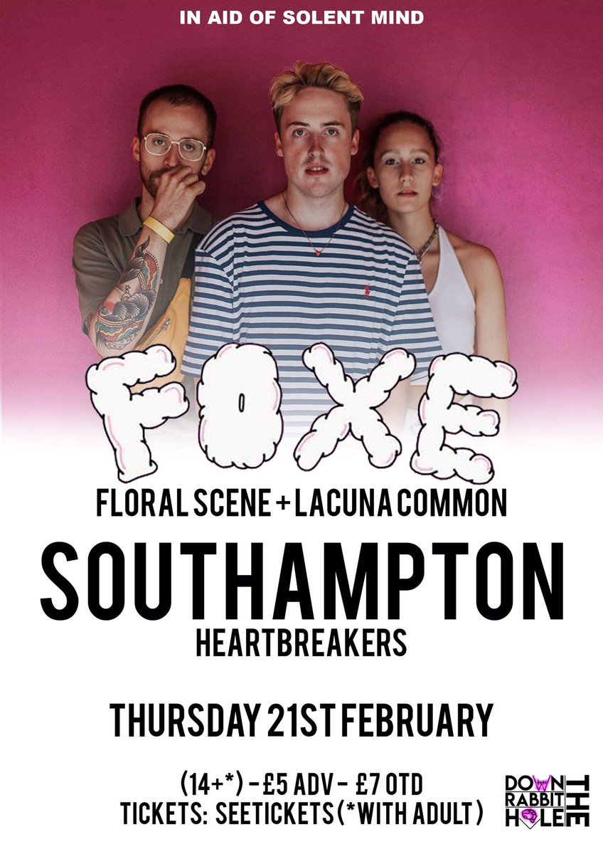 THIS IS TOMORROW! Come on down to Heartbreakers to catch @foxeband, @fsceneuk and @lacuna_common! Tickets still available here: seetickets.com/event/down-the…