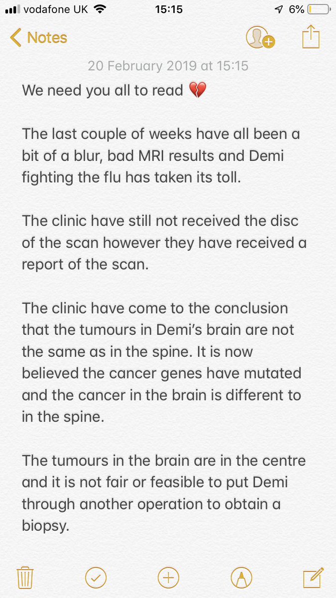 helpsavedemi's tweet photo. Please see our latest heartbreaking update 💔 #cancer #fuckcancer https://t.co/jvoCtsgSR6
