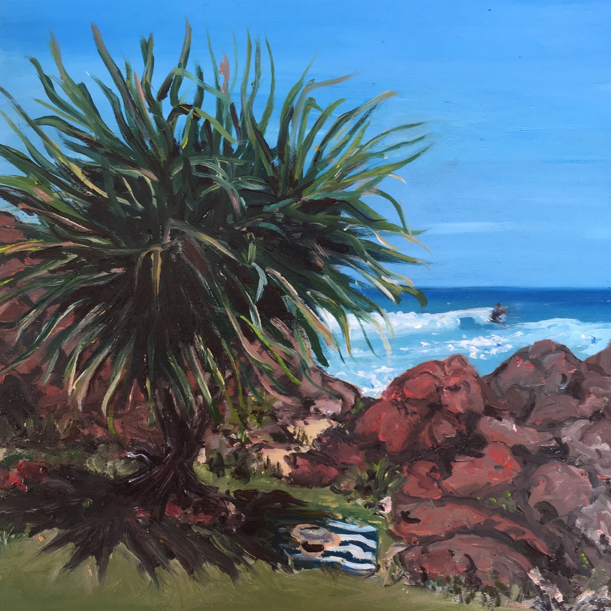 Another little painting from the weekend. “Taking it in - South Beach, Cabarita”.