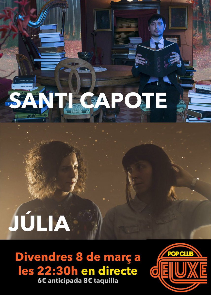 En març ensenyem la pateta en el <a href="/dELUXEpopClub/">dELUXE Pop Club</a> Acompanyem al senyor <a href="/santicapote/">Santi Capote</a> en la nova aventura en solitari després de fomar part del grup Ellos 😻 Venda d'entrades ací 👇facebook.com/events/3433240…