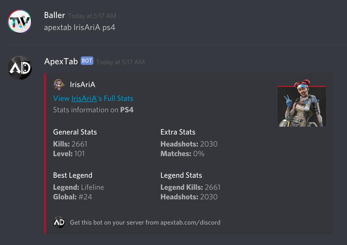 Tabwire Apextab S Discord Bot Is Ready To Use For Apexlegends Playapex Install It On Your Server From Here T Co 1dca7bib Retweet And Enjoy T Co C5qtwdqpta Twitter