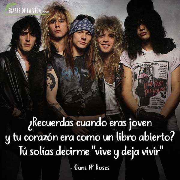 Frases de la vida в Twitter: „¡Guns N' Roses! Una de las mejores bandas de  rock de todos los tiempos. ?? ¿Estás preparado para conocer sus mejores  frases? --> /7WXZ3tHXe4 #gunsnroses #frasesderock
