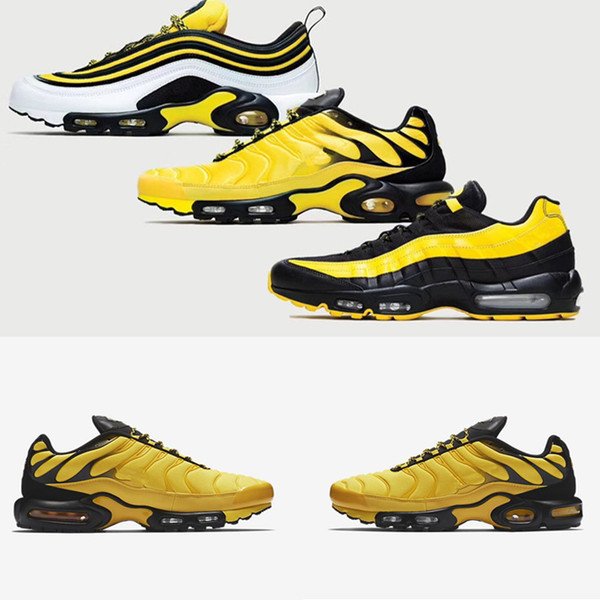 deals_copa's tweet photo. RunningShoes Deals | 2018 New Arrival 95 TN Plus Yellow Frequency Pack Sports Running Shoes for High quality Mens Women Trainers Designer Sneakers Size 36-46 | For More Details About this Great Deal >> https://t.co/zZVWHcnPJU https://t.co/iMVGaQV4KS