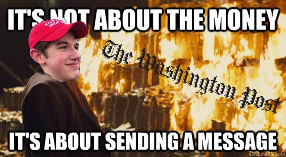 Dispropoganda's tweet image. "#Covington teen #NicholasSandmann sues #WashingtonPost for $250 million."  

#MAGA #nathanphilips #Fakenews #CovingtonBoys