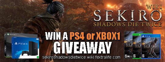 Marine vaccination kunstner Fextralife on Twitter: "Time to hype for #Sekiro with this PS4 Pro / Xbox  One X + Game Code GIVEAWAY! Sign up: https://t.co/d13ZAFzQ9r Will you Kill  Ingeniously in March 22nd? #SekiroShadowsDieTwice @sekirothegame