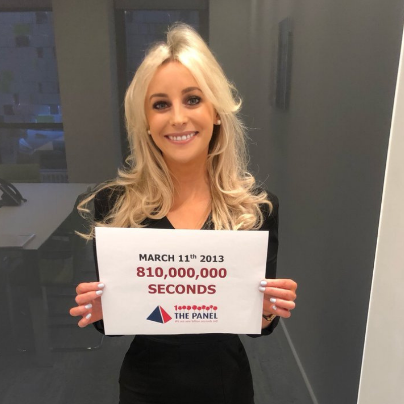 ThePanelDublin's tweet photo. Up next and our second Niamh of the week, in our #1billionsecondsold series is: @NiamhFavs (810,000,000 seconds) . Here is what she has to say about The Panel >>> https://t.co/d7r7MUmPFa #ThePanelFamily #TeamThePanel #TeamSpirit https://t.co/i0pT5oVMHx