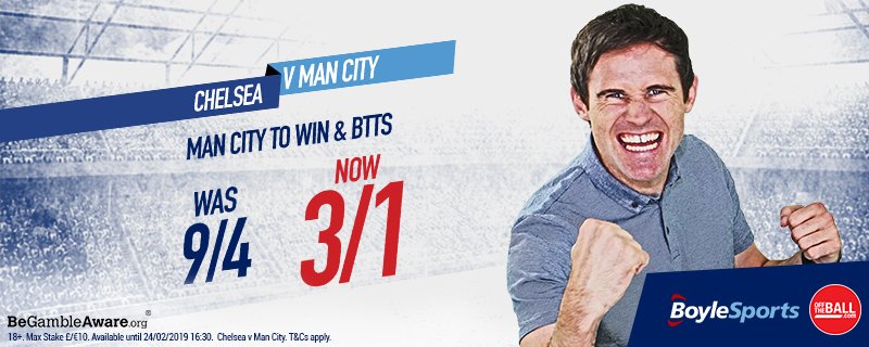 offtheball's tweet photo. City to beat Chelsea and BTTS was 9/4...now 3/1!!! Check out @BoyleSports latest offers #bettingshow

https://t.co/ocO2FWpaJ8

T&amp;C's apply https://t.co/FnK0nF3wp9