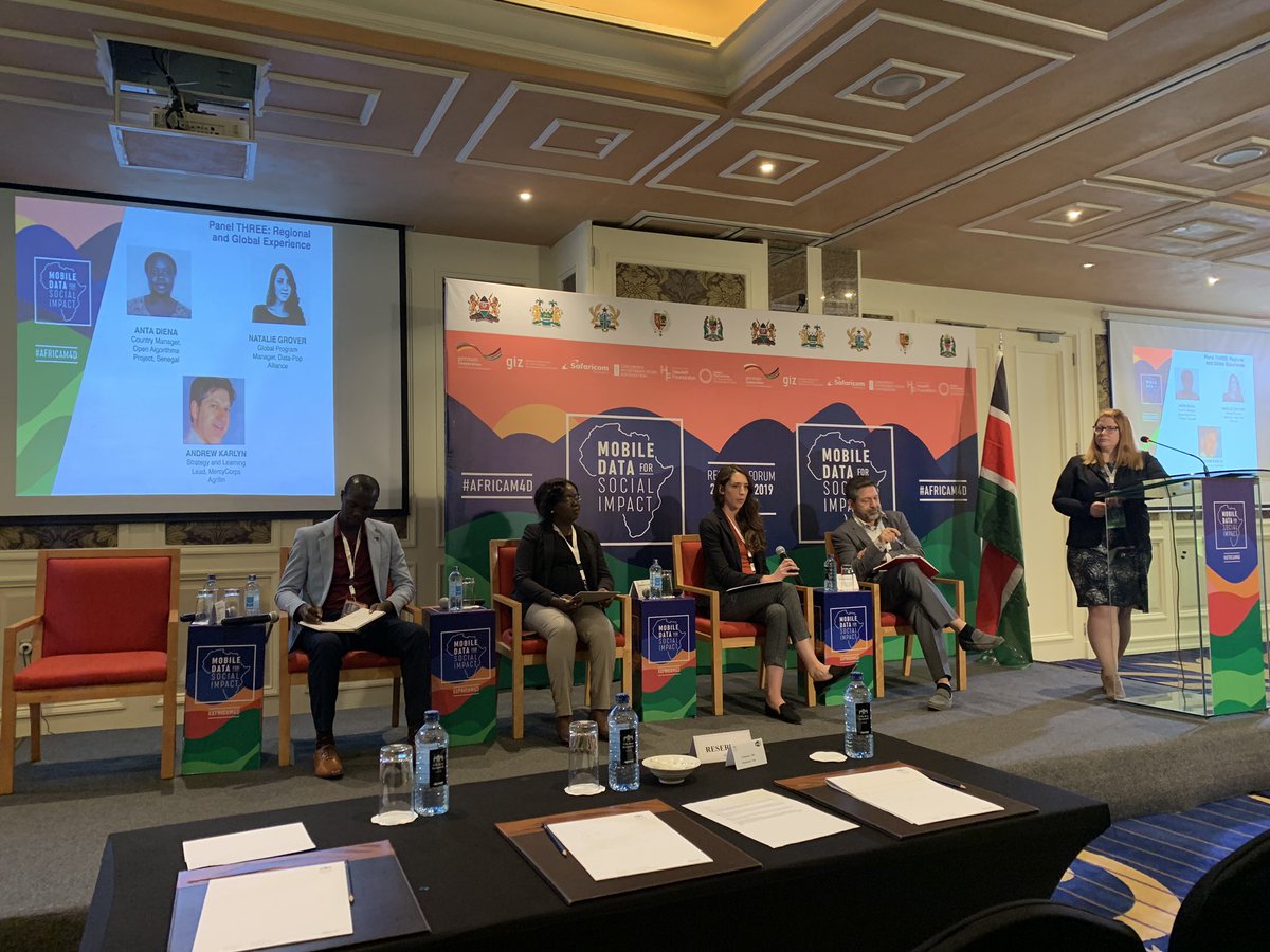 DavisAdieno's tweet image. @MsJenOO from @Data4SDGs chairs the first afternoon session with regional and global experts discussing capacity, models and opportunities to scale #AfricaM4D