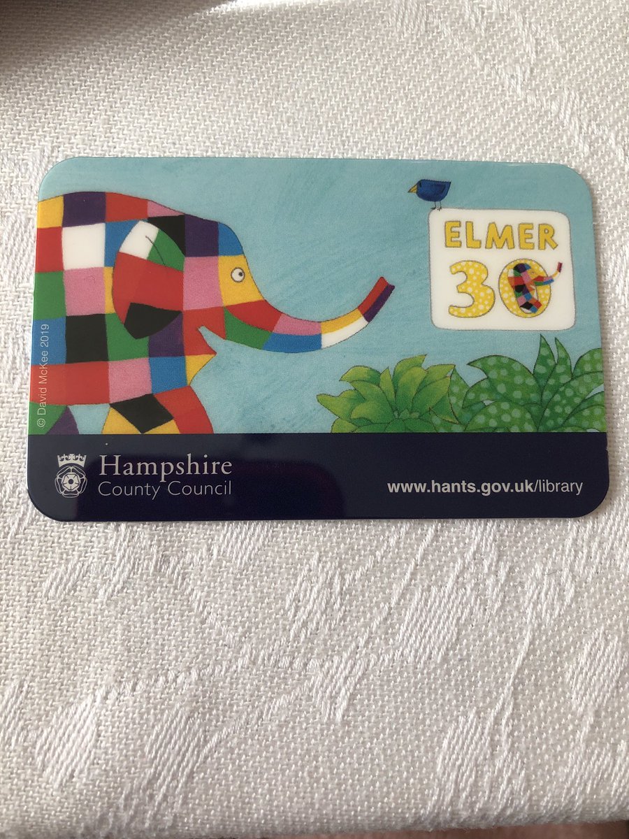 uniquebecca's tweet photo. Updating your library card just to have an Elmer one! 😁 #hantslibraries @hantslibraries best £1 spent 🥳 https://t.co/5QmCbaHXJ5