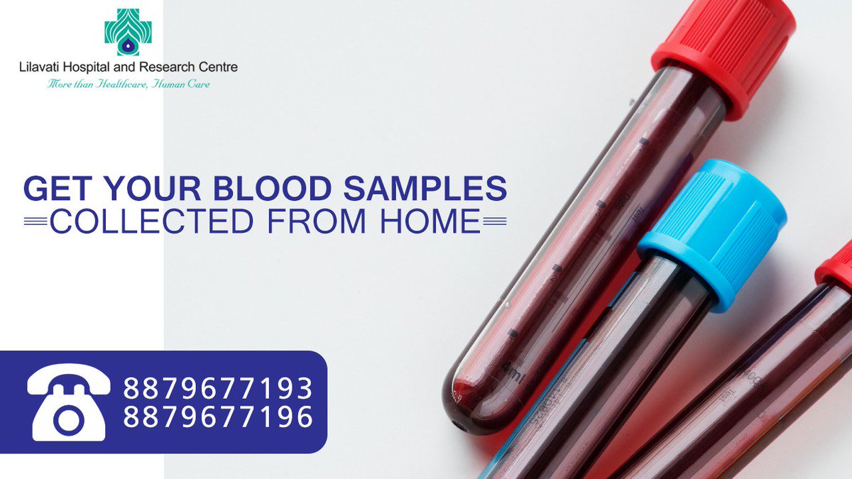 LilavatiHRC's tweet photo. No time to go for a blood test? Lilavati offers a home sample collection service at your door step. To book an appointment call on 8879677193 / 8879677196.
#lilavati #healthcare #homesample #bloodtest #healthcareforall #healthandwellness #lifecure #treatment #doctor #hospital https://t.co/jz5OOfXhOI