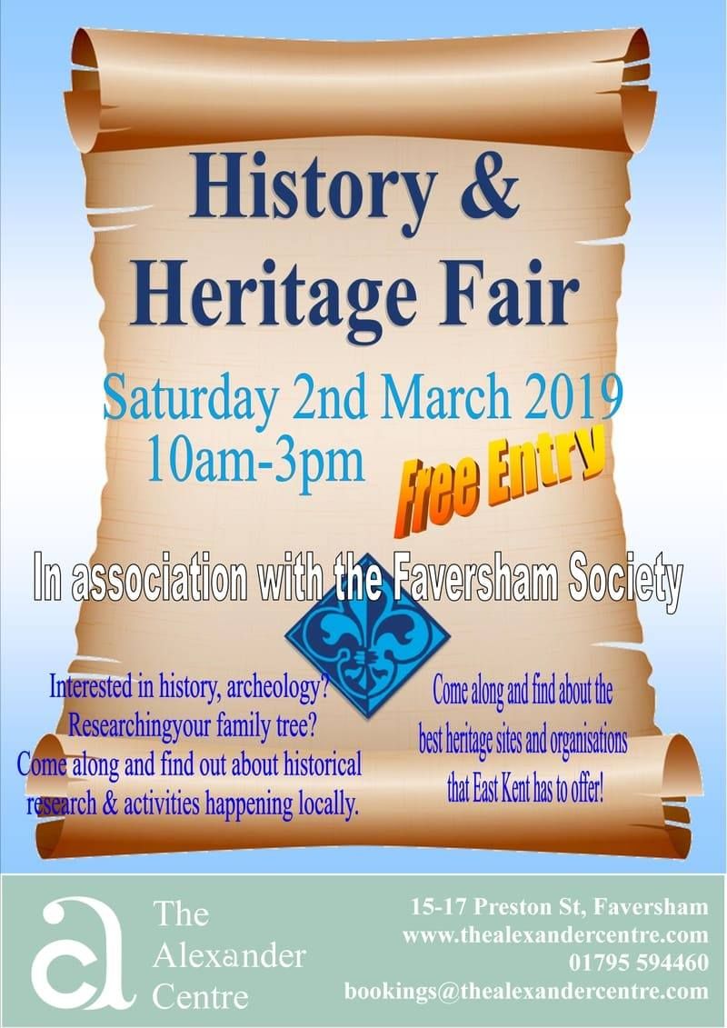 Best Of Faversham (@bestoffaversham) on Twitter photo Interested in local history and heritage? Or in researching your family tree? The History & Heritage Fair will be held at @Alex_Centre in association with <a href="/FavershamSoc/">Faversham Society</a> on Saturday 2nd March, the same day as our Best of Faversham Market! Another great day to spend in Faversham! Interested in local history and heritage? Or in researching your family tree? The History & Heritage Fair will be held at @Alex_Centre in association with <a href="/FavershamSoc/">Faversham Society</a> on Saturday 2nd March, the same day as our Best of Faversham Market! Another great day to spend in Faversham!