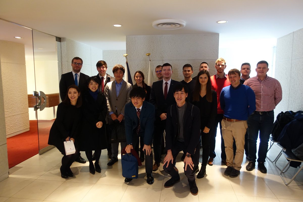 StartupsCZ's tweet photo. Czech Startups mission is being in Tokyo right now! Thanks to program #CzechDemo of agency @CzechInvest_CZ can see the japanese startup culture! First day at #Czech Embassy in Tokyo @mzvcr. Next stop is @SlushHQ Tokyo ⛩️ https://t.co/VYr9OYTRhU