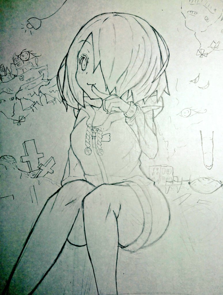 良い感じ(?)に下描きが出来たけどペン入れキツそう..._:(    _ ́ཫ`):_ 