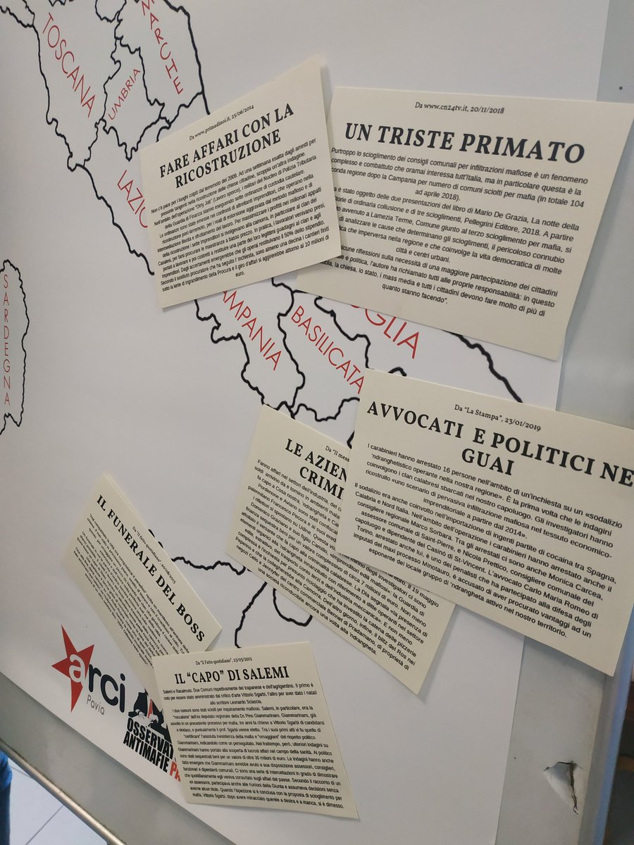 RoseCannuscio's tweet photo. Today, we had the pleasure to take part to the project " Constitution and Legality" at Comunità Casa del Giovane of Pavia with our workshop on how  #MAFIAs are distributed  across Italy, called "Mafia's Map". 

#pavia #mafia #map https://t.co/ieX8wCudT3