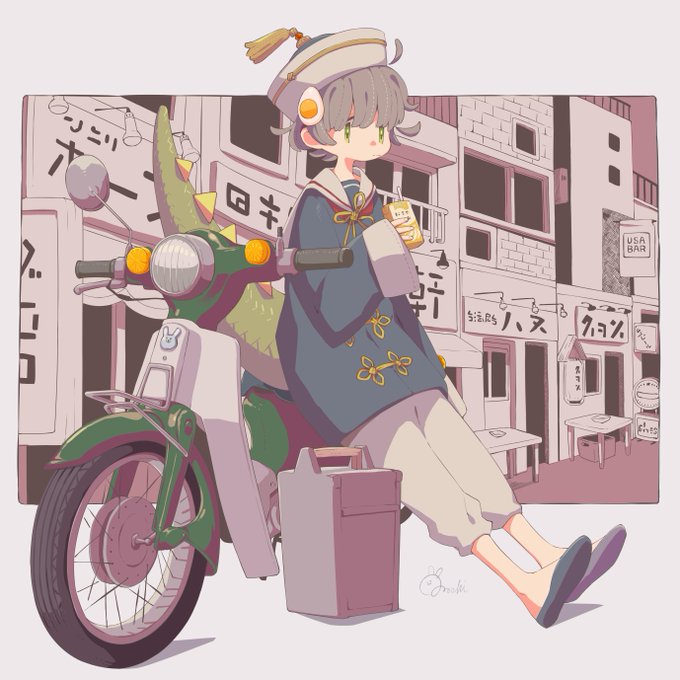 「full body motorcycle」 illustration images(Latest)｜4pages