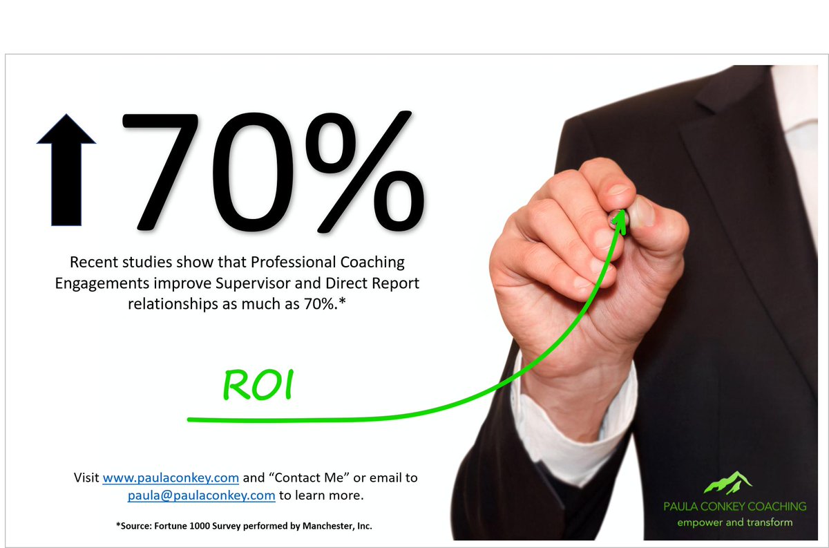 PaulaConkey's tweet photo. HUGE ROI - Life &amp; Career Coaching. Visit me: https://t.co/H9TgIOxjNE #coaching #executivedevelopment #selfexpression #professionalcoaching #lifecoach #Careers #wellness #goals #lifecoaching #motivational #leadership #Transformation #HR #Success #NJ #personaldevelopment #eq https://t.co/kJiZv6k7PK