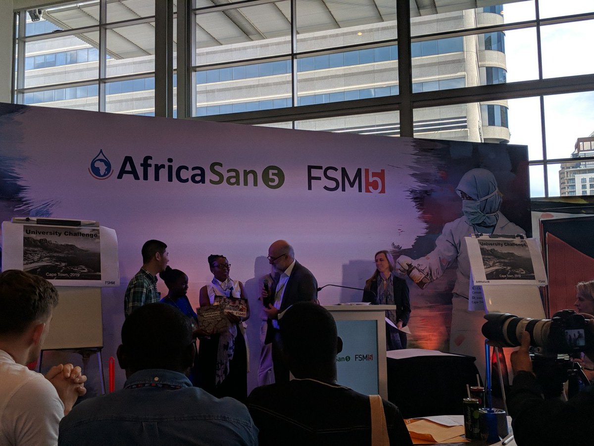 Prizes for the #UniversityChallenge being awarded. Thanks to the German Ministry and <a href="/giz_gmbh/">GIZ</a> for sponsoring the event #sustainablesanitation #FSM5 #students #SDGs #youngerminds