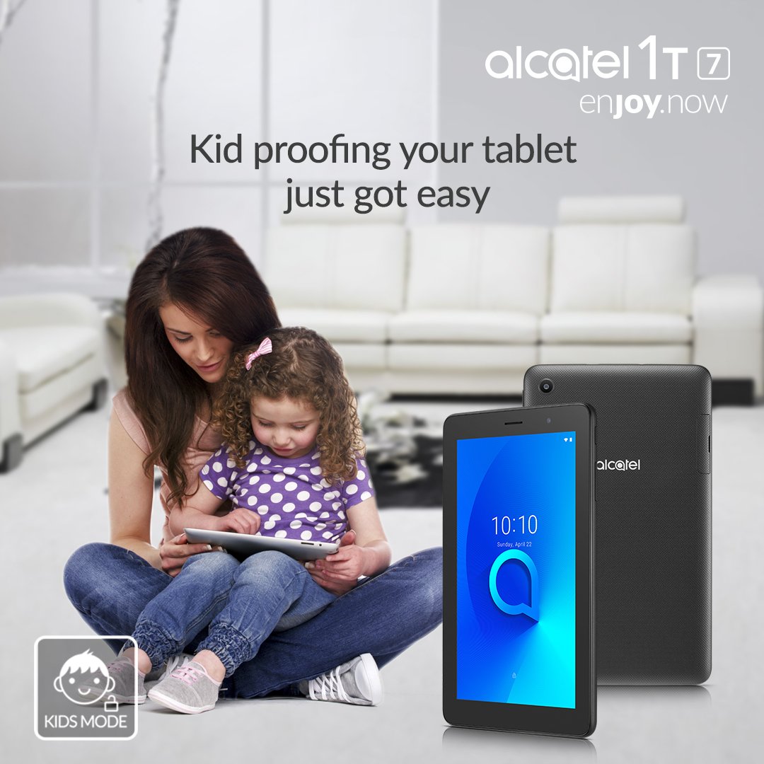 alcatel_india's tweet photo. Monitoring your child’s online activities just got easier. The #Alcatel #1T7 comes with an in-built ‘kids Mode’, that provides an easy-to-use parental control panel. This allows parents to set usage time and select certain apps available to use for kids. https://t.co/iJofaTI6WE