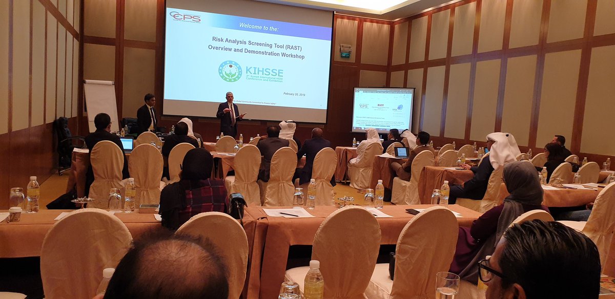 KIHSSE's tweet photo. #kihsse2019 #day3 #workshop1 "Process Safety &amp; Risk Integrity Management " Dr Bruce Vaughen #CCPS Umesh Dhake, Asia Pacific &amp; ME Regional Manager #CCPS
@Official_KPC @KNPCofficial @recso1972 @EQUATEofficial @kipicofficial @KocOfficial @q8petroleum @gpa_gcc_chapter @moh_kuwait https://t.co/bmPGcfdlQr