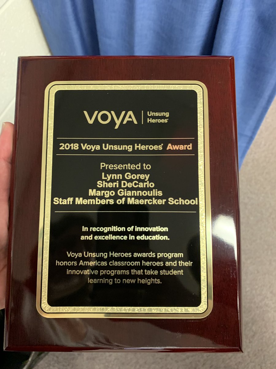 maerckerschD60's tweet photo. Congratulations to @D60Gorey @d60MaerckerTech for wining the Voya Unsung Heroes Award and grant money! So proud! #D60learns https://t.co/0EDjCn9fKf