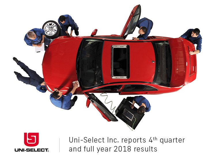 Uni_Select_inc's tweet photo. Uni-Select Inc. today reported its Q4 and full year 2018 results.
More details here --» https://t.co/MIrA0qLbOF https://t.co/ERRZcjVJ3V
