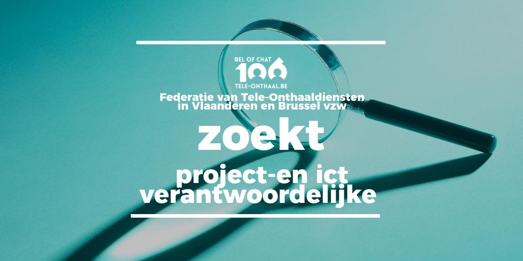 #vacature Project-en ICT verantwoordelijke bij Tele-Onthaal, interessante job voor jou? Of misschien is deze vacature wel op maat van je vriend(in), partner, zoon of dochter? Solliciteren kan tot 4 maart. Meer info via bit.ly/2tDJxHf