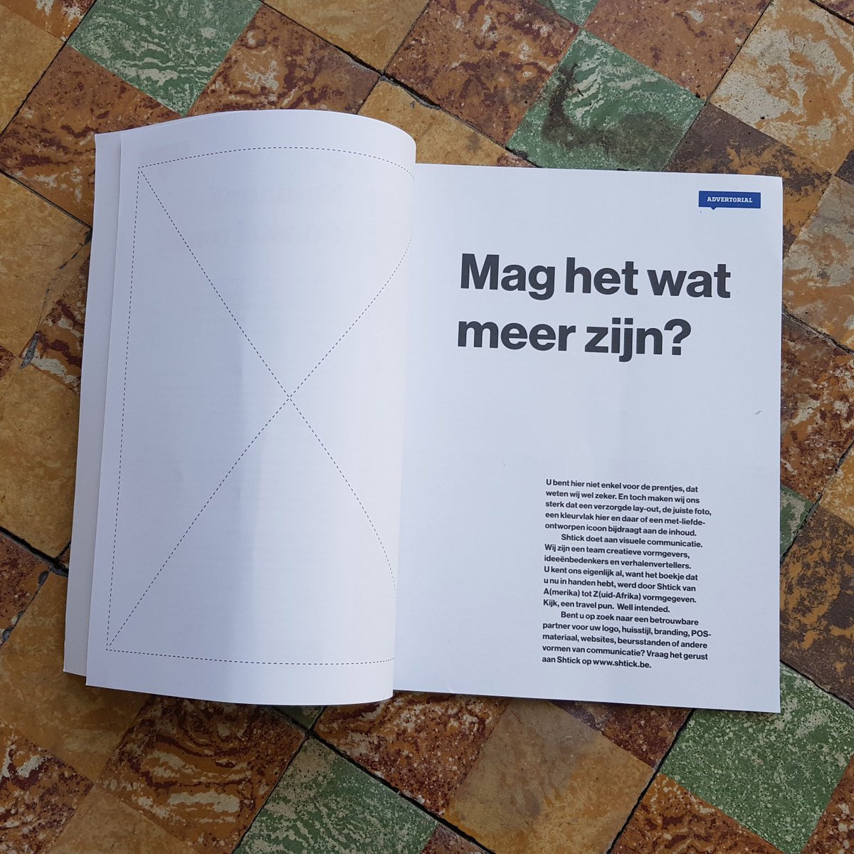 We published an ad in <a href="/travel360_be/">Travel360°</a> Leisure &amp; MICE— the world's best travel magazine — to inform the reader about our skills by not showing them. Yes, it does makes sense.