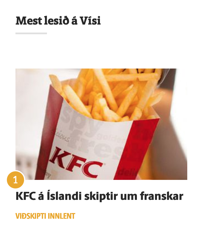 Þegar frétt um franskar kartöflur er mest lesin þá er líklega ekki mikið að frétta...