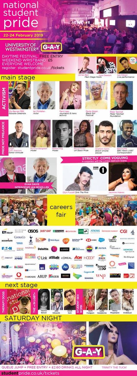 UWSU LGBTI+ Society (@uwsulgbti) on Twitter photo Make sure you find us at <a href="/studentpride/">National Student Pride</a> in the careers fair. We'll be collecting donations for <a href="/Pxssypalace/">Pxssy Palace</a> taxi fund and Kai & Naeem's go fund me, offering free glitter face paint & Henna as thanks.
studentpride.co.uk/tickets Make sure you find us at <a href="/studentpride/">National Student Pride</a> in the careers fair. We'll be collecting donations for <a href="/Pxssypalace/">Pxssy Palace</a> taxi fund and Kai & Naeem's go fund me, offering free glitter face paint & Henna as thanks.
studentpride.co.uk/tickets