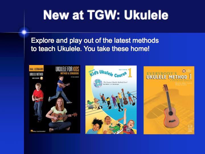 Interested in Teaching Ukulele? What method should you use? These are waiting for you as well as numerous guitar methods and accessories at a Teaching Guitar and Ukulele Workshop. Check out dates and locations: guitaredunet.org