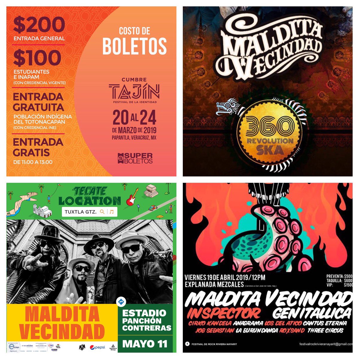 MalditaVecindad's tweet photo. Seguiremos anunciando conciertos durante este 2019. Atentos a su ciudad. #pazybaile https://t.co/yv9Q5ZSroI