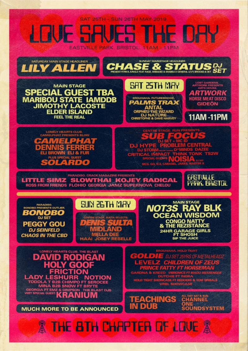 💥 WIN 2 x Pairs Tickets to <a href="/LSTDBristol/">Love Saves The Day</a> 💥 w/ <a href="/lilyallen/">Lily Allen</a> <a href="/chaseandstatus/">Chase & Status</a> <a href="/mariboustate/">Maribou State</a> <a href="/artworkmagnetic/">HI 🖐.... I’M ARTWORK</a> <a href="/subfocus/">SUB FOCUS</a> <a href="/si_bonobo/">Bonobo</a> <a href="/PeggyGou/">Peggy Gou</a> <a href="/Ocean_Wisdom/">Ocean Wisdom</a> <a href="/MRGOLDIE/">GOLDIE</a> <a href="/problem_central/">Problem Central</a> <a href="/CamelPhat/">CAMELPHAT</a> @_iamddb <a href="/DJHYPE_PLAYAZ/">DJ HYPE</a> <a href="/solardomusic/">Solardo (blue tick)</a> <a href="/DavidRodigan/">David Rodigan</a> 🔥 RETWEET FOR A CHANCE TO WIN! 🚀