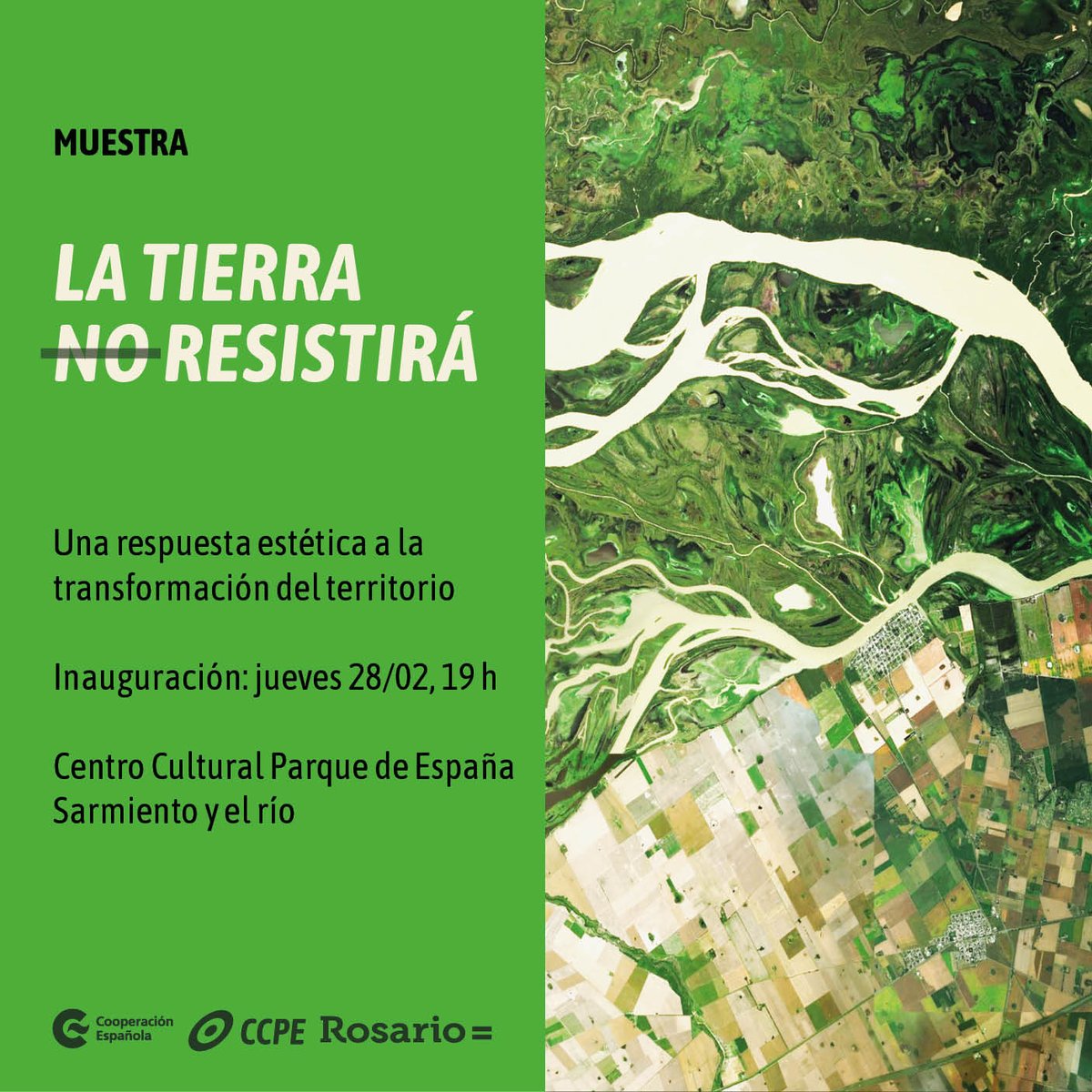 CCPE's tweet photo. Video, cartografía, fotografía, pintura e instalación forman parte de una respuesta estética a la transformación dramática del territorio en las últimas décadas, a raíz de la expansión de la agricultura industrial y el uso indebido del suelo. 
¡Te esperamos! https://t.co/H5NOwLDW8D
