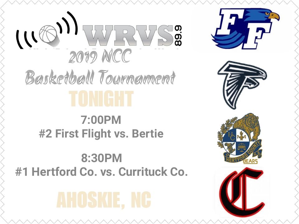 WRVS899's tweet photo. TONIGHT: Live coverage of the 2019 NCC 🏀 Tournament continues from Ahoskie! #nencsports #hsgow https://t.co/vjMFjQulVW