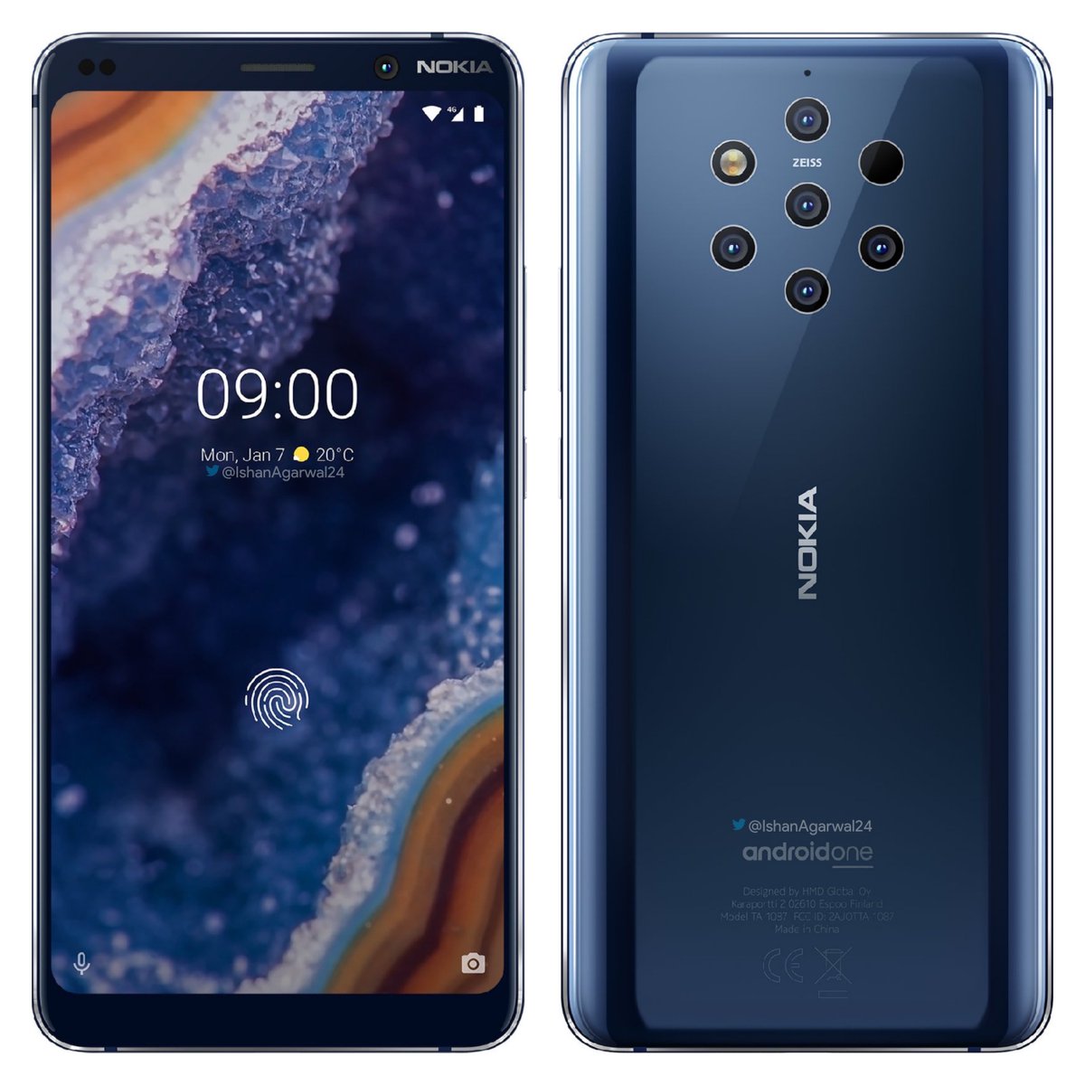 5 攝鏡頭好吸睛：多張高清 Nokia 9 Pureview 宣傳圖提前曝光；證實配置屏幕指紋解鎖！ 2