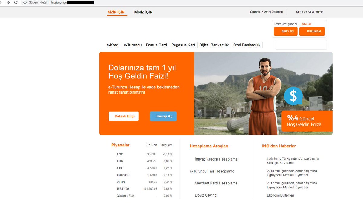 NetKorumaAlarm's tweet photo. Şu anda yayında olan sahte @ingbankturkiye internet bankacılık sayfasına dikkat! #phishing https://t.co/wlmpwxGDHJ