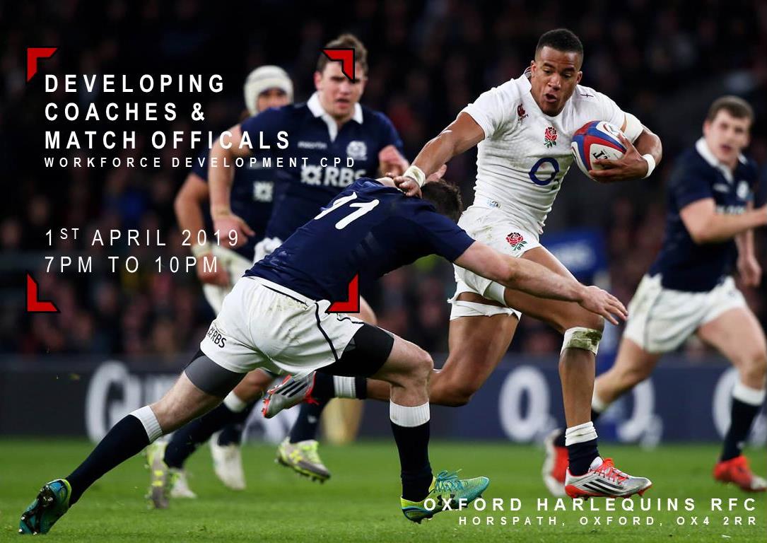 OxfordshireRFU's tweet image. Support the development of your coaches and match officials by booking on to the DCMO CPD @OxfordQuins on Monday 1st April from 7pm to 10pm

bit.ly/2GzoCNY

#DevelopmentDriven