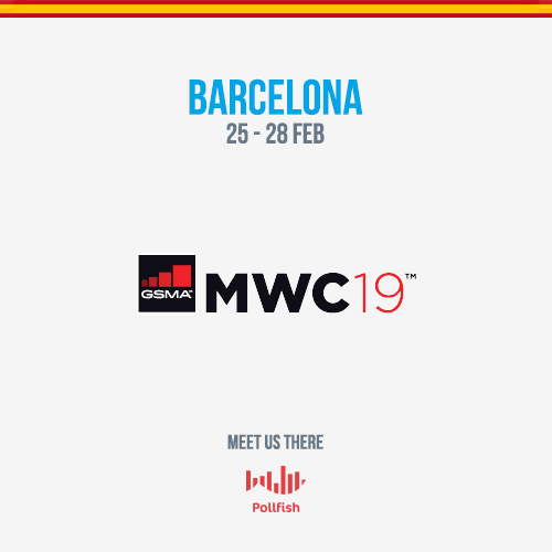 pollfish's tweet photo. Next week is #mwc2019! Make sure to reach out and connect with our #appmonetization team. We’ll see you in Barcelona! https://t.co/7GTYewj7L4