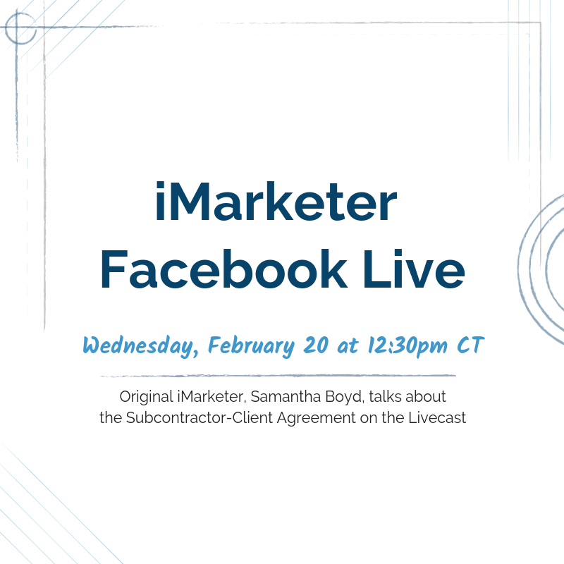 iMarketerLife's tweet photo. iMarketers are natural communicators. But is it worth the effort to always be the go-between among subs and clients? Would it be better if we allowed subs to communicate directly with clients? Find out on TODAYS livecast! 12:30pm CENTRAL https://t.co/O7QtO3u3iJ https://t.co/5Kw3xcQ5L0