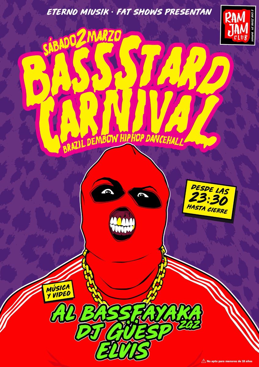 Para la banda de #Burgos se viene #pharrah dia 2 marzo #bassstardcarnival con mis #carnales <a href="/fatshows/">ファットショー（海豚）</a> y #elreydereyes #Elvis #Ramjamclub #dancehal #rock #cumbia #hiphop #dembow #brazil #meneo <a href="/eternomiusik/">Eterno miusik</a>